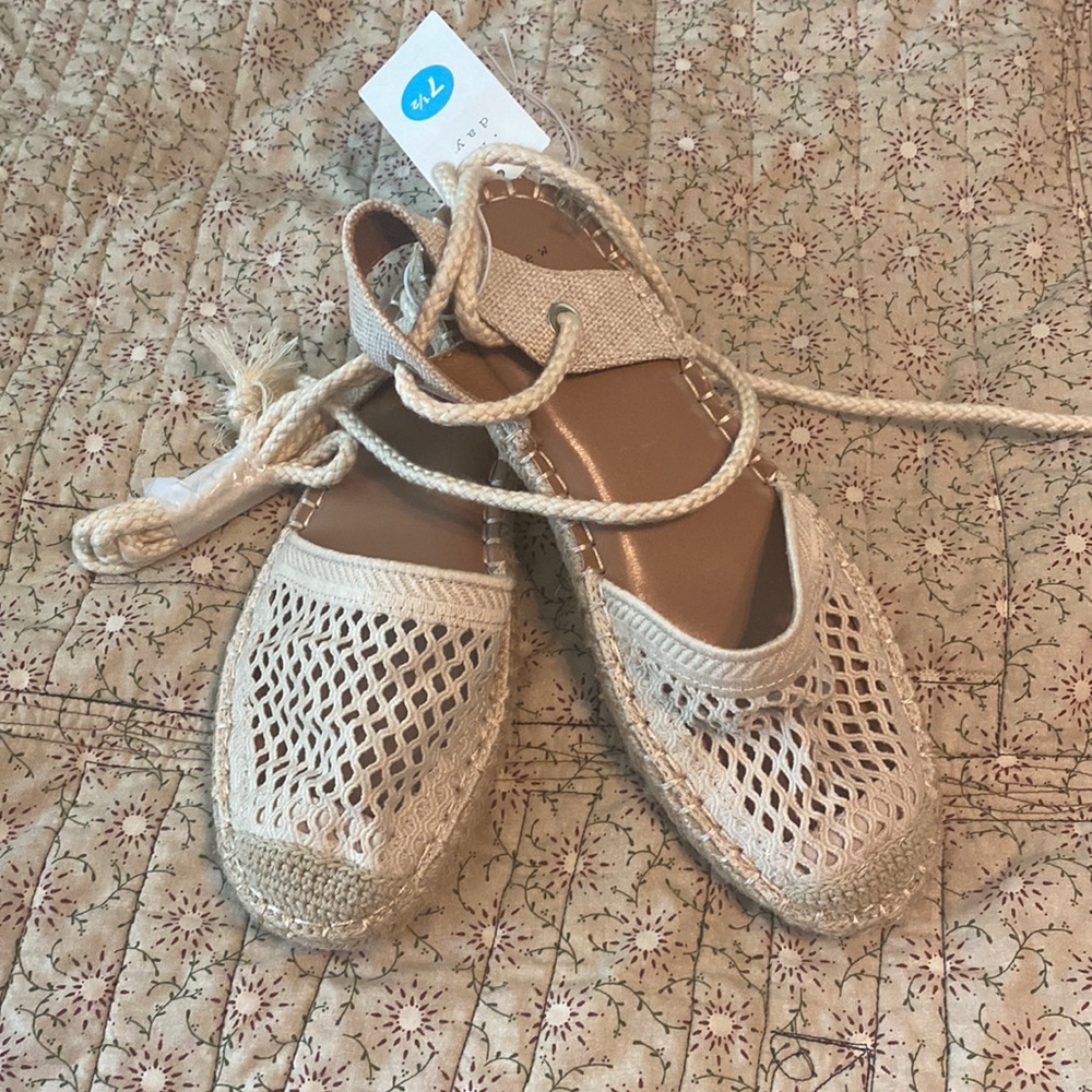 Lace up mesh sandal